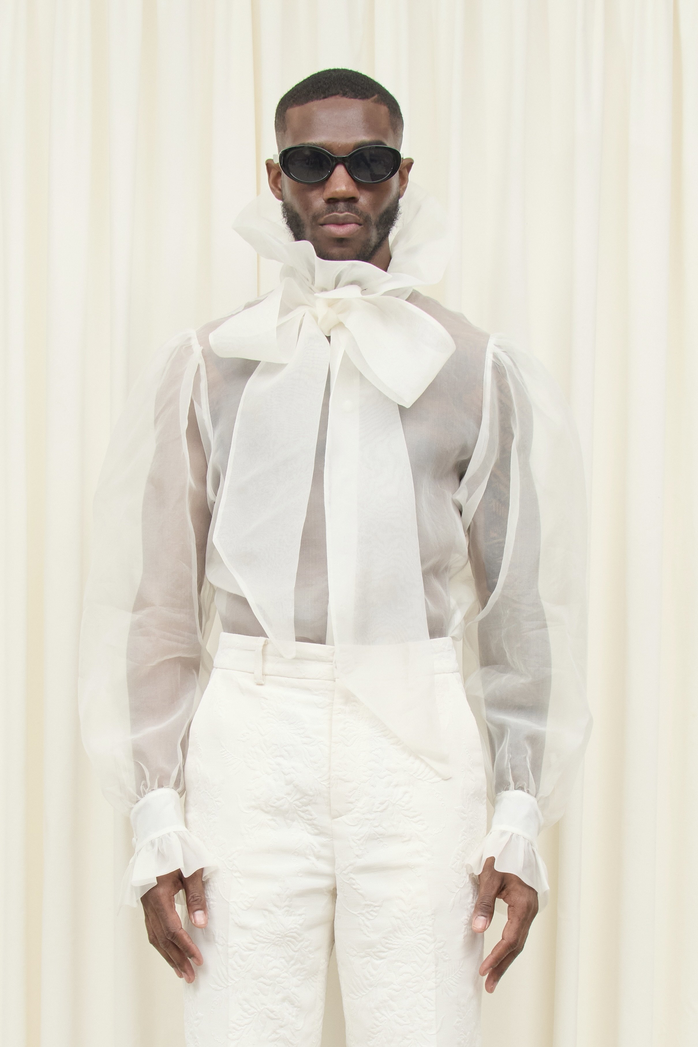 louren 新品未使用sheer bowtie shirt sheer bowtie shirt – louren store